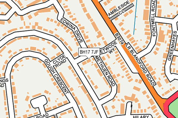 BH17 7JF map - OS OpenMap – Local (Ordnance Survey)