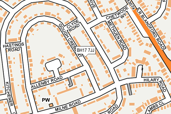 BH17 7JJ map - OS OpenMap – Local (Ordnance Survey)