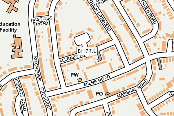 BH17 7JL map - OS OpenMap – Local (Ordnance Survey)