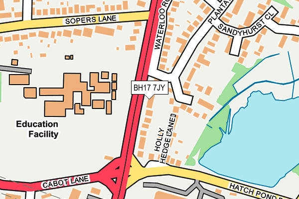 BH17 7JY map - OS OpenMap – Local (Ordnance Survey)