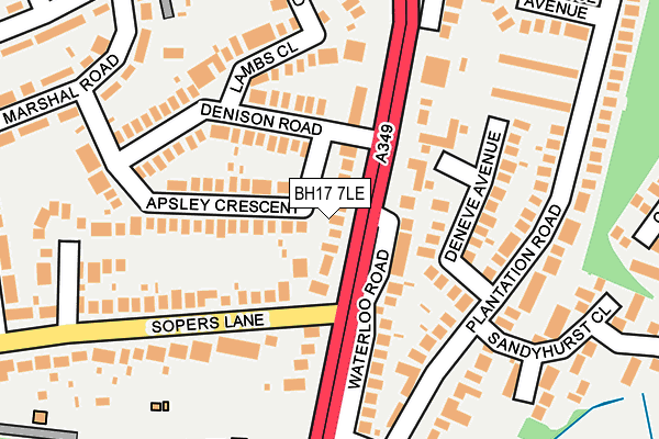 BH17 7LE map - OS OpenMap – Local (Ordnance Survey)