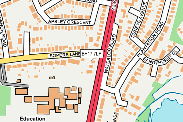 BH17 7LF map - OS OpenMap – Local (Ordnance Survey)