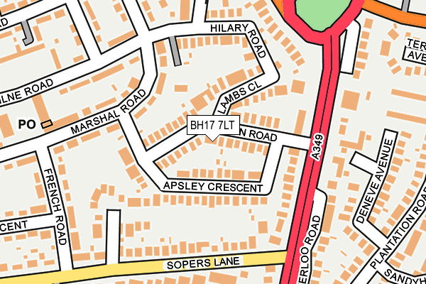 BH17 7LT map - OS OpenMap – Local (Ordnance Survey)