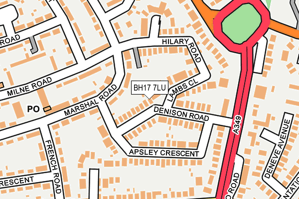 BH17 7LU map - OS OpenMap – Local (Ordnance Survey)