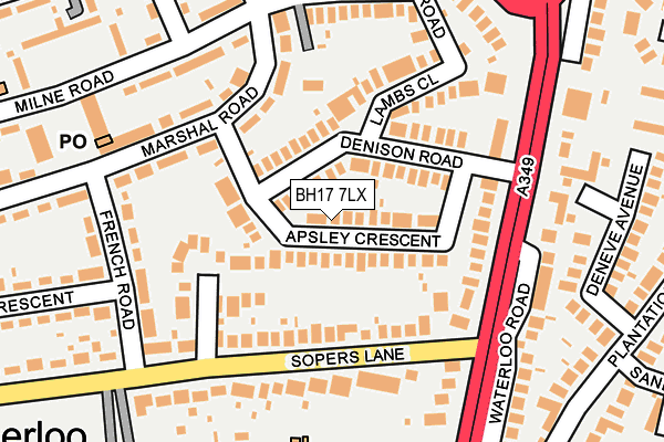 BH17 7LX map - OS OpenMap – Local (Ordnance Survey)