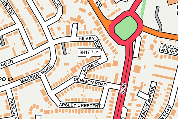 BH17 7LY map - OS OpenMap – Local (Ordnance Survey)