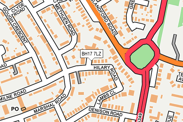 BH17 7LZ map - OS OpenMap – Local (Ordnance Survey)