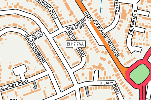 BH17 7NA map - OS OpenMap – Local (Ordnance Survey)