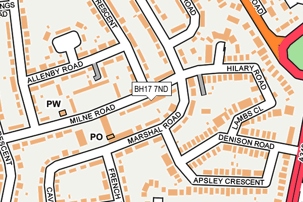 BH17 7ND map - OS OpenMap – Local (Ordnance Survey)