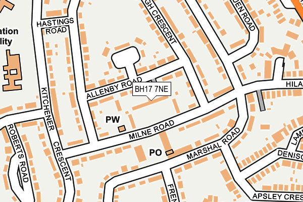 BH17 7NE map - OS OpenMap – Local (Ordnance Survey)