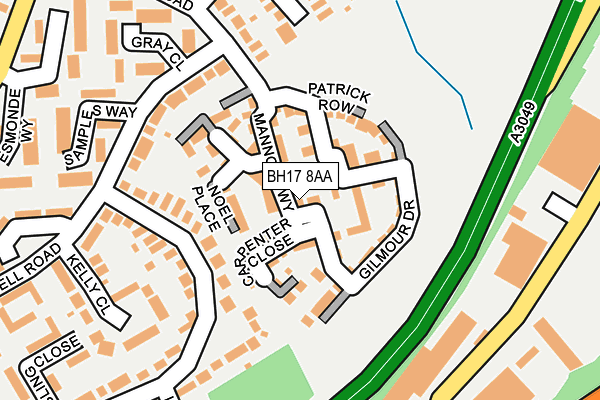 BH17 8AA map - OS OpenMap – Local (Ordnance Survey)