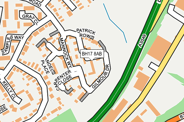 BH17 8AB map - OS OpenMap – Local (Ordnance Survey)