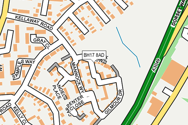 BH17 8AD map - OS OpenMap – Local (Ordnance Survey)