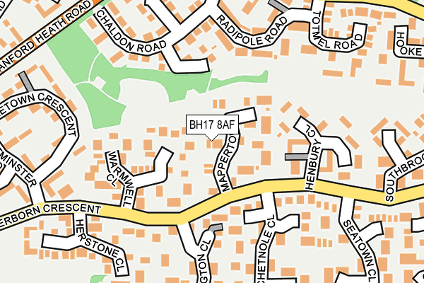 BH17 8AF map - OS OpenMap – Local (Ordnance Survey)