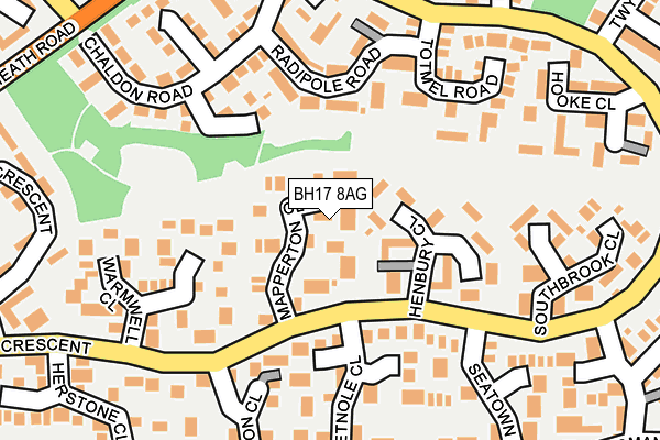 BH17 8AG map - OS OpenMap – Local (Ordnance Survey)