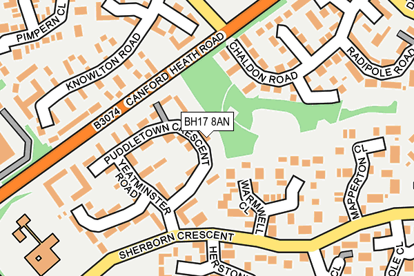 BH17 8AN map - OS OpenMap – Local (Ordnance Survey)