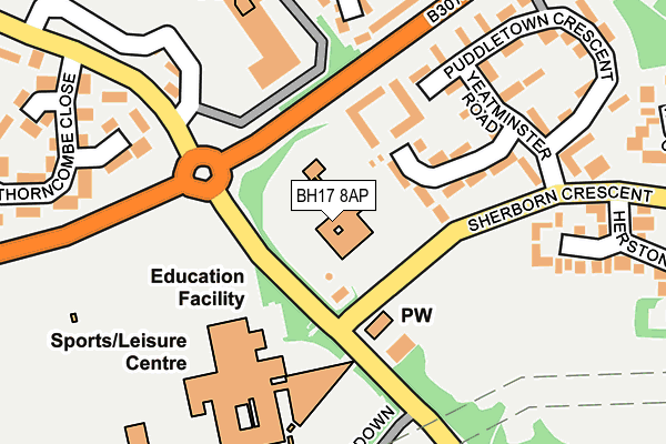 BH17 8AP map - OS OpenMap – Local (Ordnance Survey)