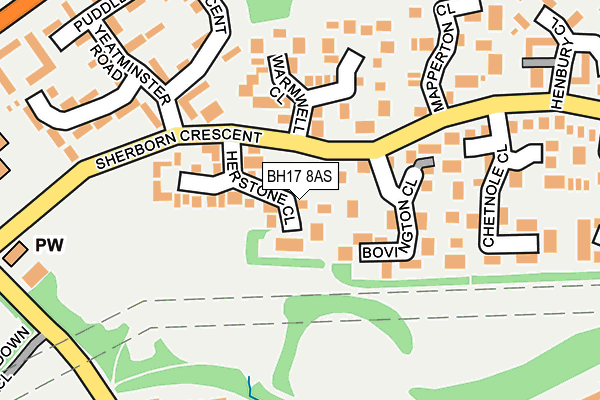 BH17 8AS map - OS OpenMap – Local (Ordnance Survey)