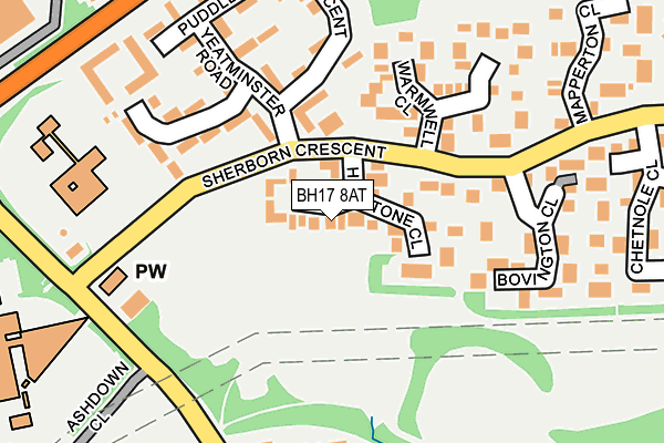 BH17 8AT map - OS OpenMap – Local (Ordnance Survey)