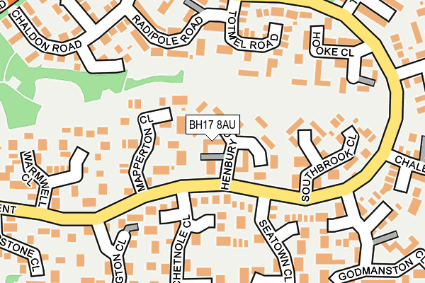 BH17 8AU map - OS OpenMap – Local (Ordnance Survey)