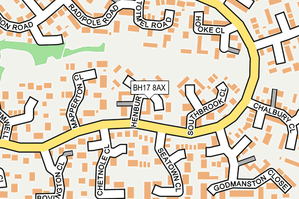 BH17 8AX map - OS OpenMap – Local (Ordnance Survey)