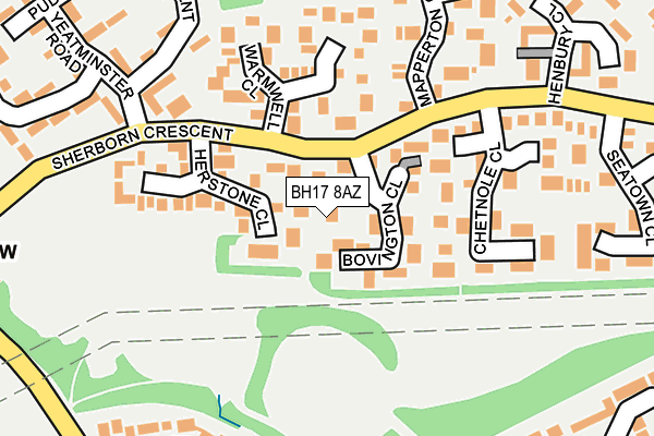 BH17 8AZ map - OS OpenMap – Local (Ordnance Survey)