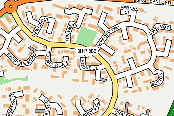 BH17 8BB map - OS OpenMap – Local (Ordnance Survey)