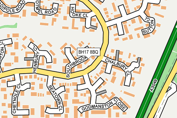 BH17 8BQ map - OS OpenMap – Local (Ordnance Survey)