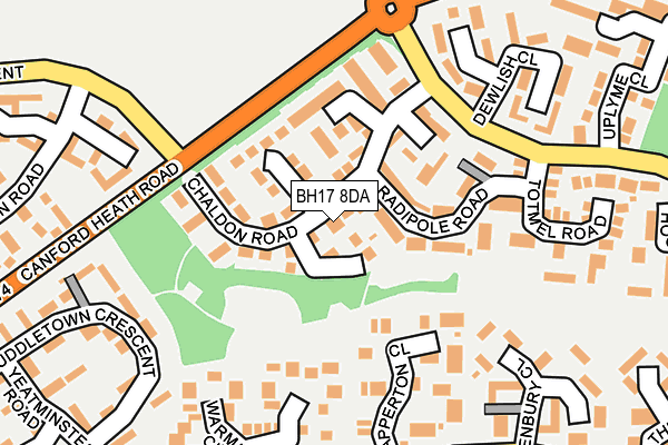 BH17 8DA map - OS OpenMap – Local (Ordnance Survey)