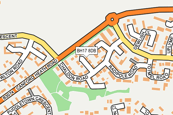 BH17 8DB map - OS OpenMap – Local (Ordnance Survey)