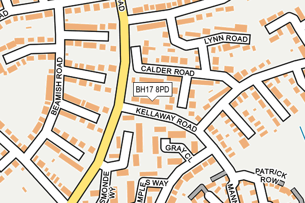 BH17 8PD map - OS OpenMap – Local (Ordnance Survey)