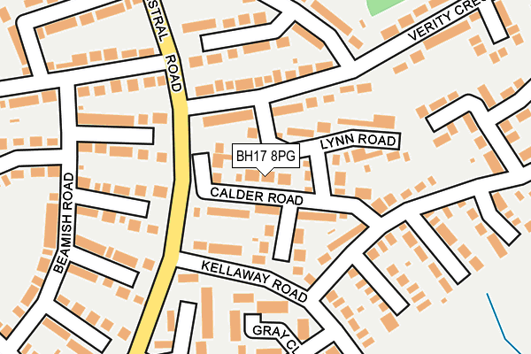 BH17 8PG map - OS OpenMap – Local (Ordnance Survey)