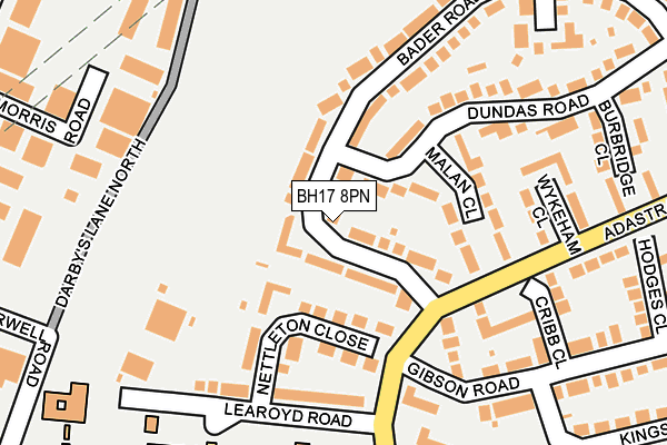 BH17 8PN map - OS OpenMap – Local (Ordnance Survey)