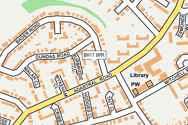 BH17 8PR map - OS OpenMap – Local (Ordnance Survey)