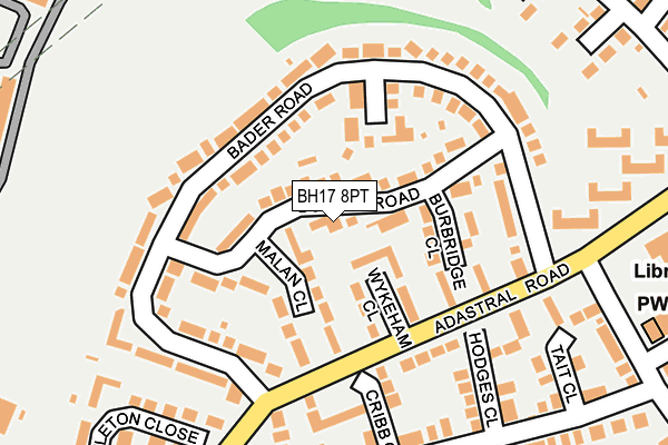 BH17 8PT map - OS OpenMap – Local (Ordnance Survey)