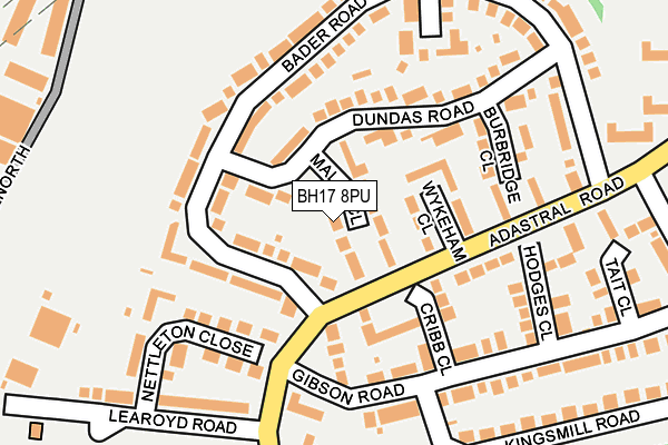 BH17 8PU map - OS OpenMap – Local (Ordnance Survey)