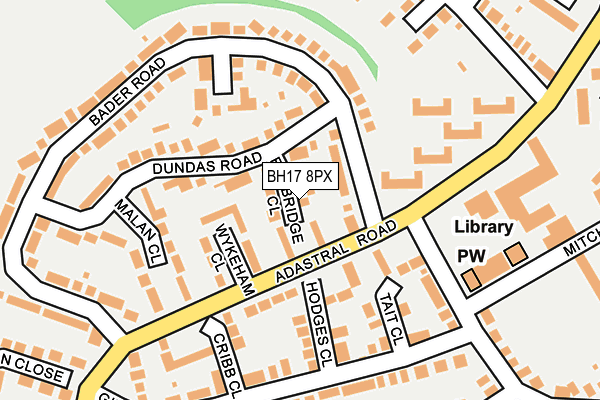 BH17 8PX map - OS OpenMap – Local (Ordnance Survey)
