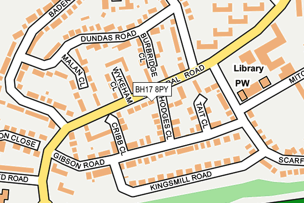 BH17 8PY map - OS OpenMap – Local (Ordnance Survey)