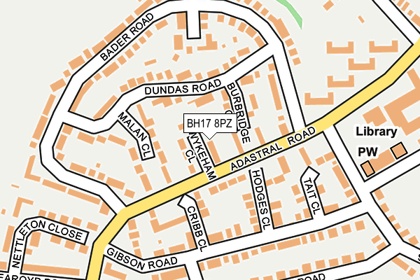 BH17 8PZ map - OS OpenMap – Local (Ordnance Survey)