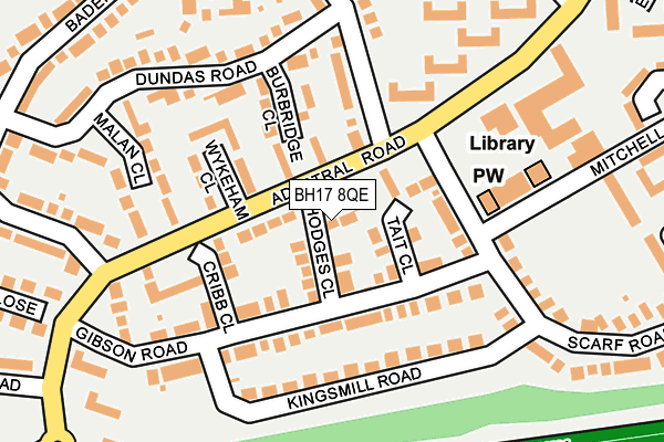 BH17 8QE map - OS OpenMap – Local (Ordnance Survey)