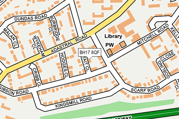 BH17 8QF map - OS OpenMap – Local (Ordnance Survey)