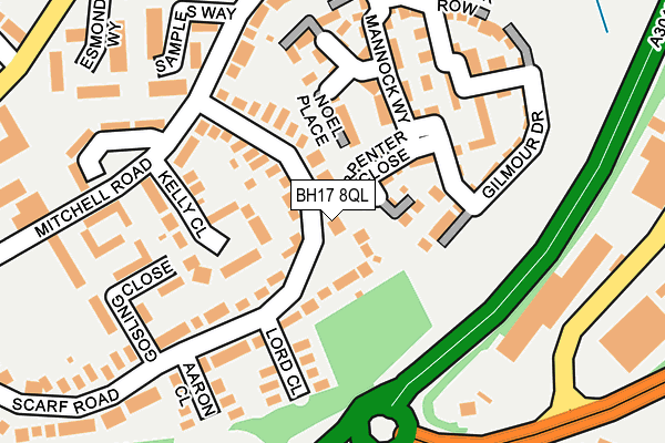 BH17 8QL map - OS OpenMap – Local (Ordnance Survey)