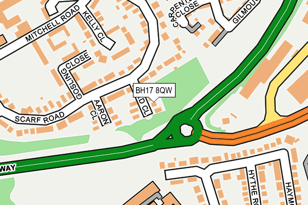 BH17 8QW map - OS OpenMap – Local (Ordnance Survey)