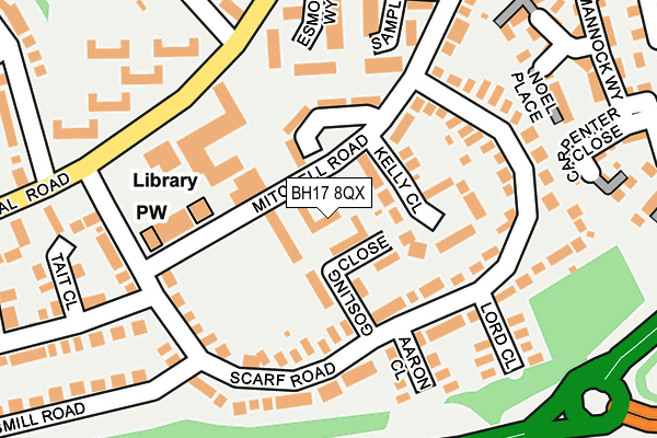 BH17 8QX map - OS OpenMap – Local (Ordnance Survey)