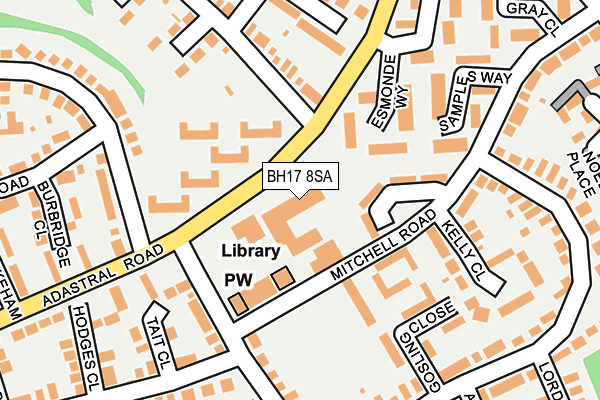 BH17 8SA map - OS OpenMap – Local (Ordnance Survey)