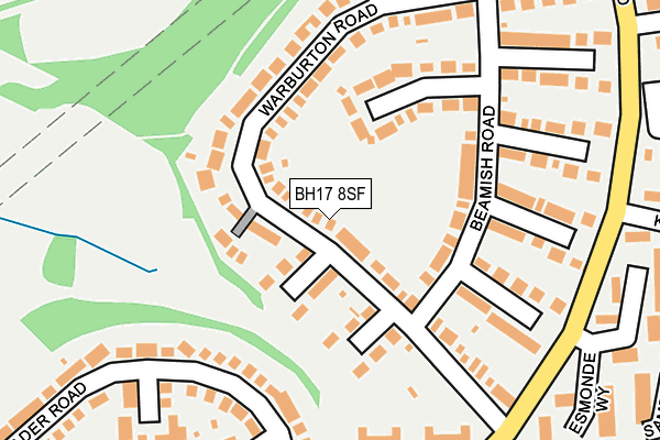 BH17 8SF map - OS OpenMap – Local (Ordnance Survey)