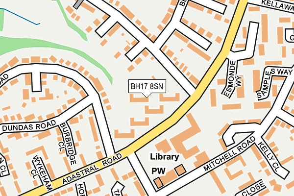 BH17 8SN map - OS OpenMap – Local (Ordnance Survey)