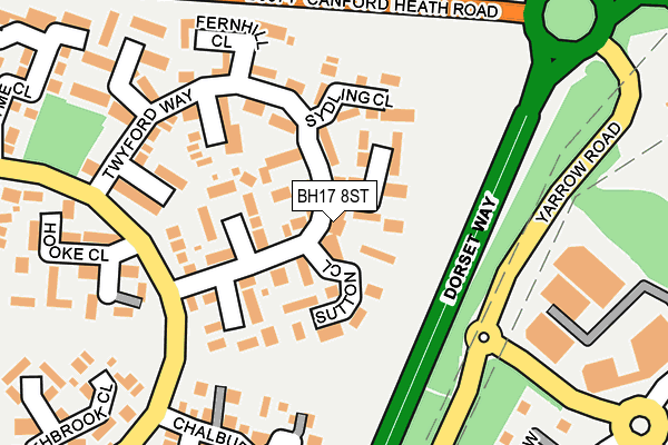 BH17 8ST map - OS OpenMap – Local (Ordnance Survey)