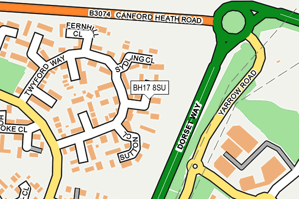 BH17 8SU map - OS OpenMap – Local (Ordnance Survey)