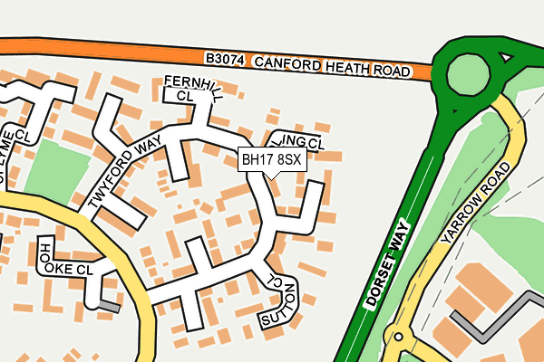 BH17 8SX map - OS OpenMap – Local (Ordnance Survey)